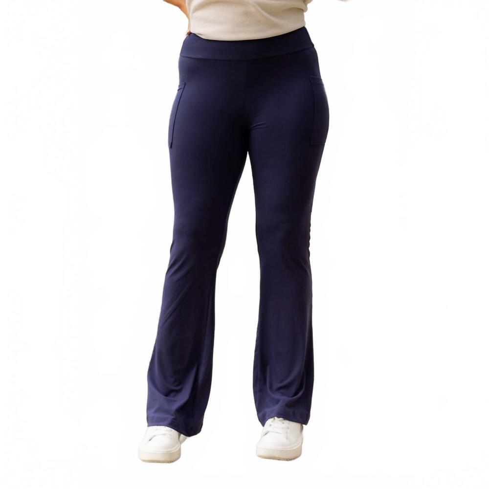 NEW JULIA ROSE mila bootcut leggings with pockets in navy